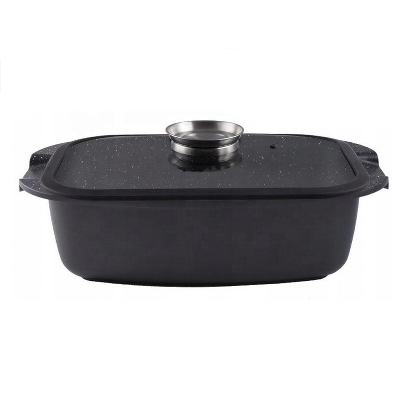 Marble Stone Roaster Pan with Silicone