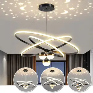Circle Ring Light Luxury Dining Room Gold Lamp Acrylic Circle Linea Ceiling Round Modern Led Ring Chandelier Pendant Light