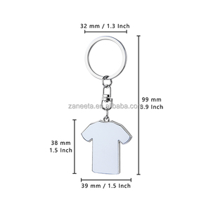 RTS Móc Khóa Kim Loại Thăng Hoa Móc Khóa Hình Áo Phông Tùy Chỉnh Trống - Product Image 3