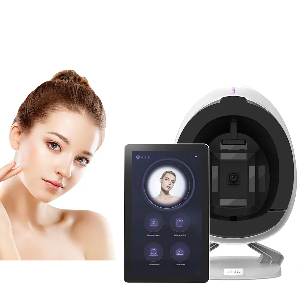 Escáner de espejo inteligente portátil 8 en 1, máquina analizadora de piel facial 3D, analizador digital de belleza de la piel con pantalla