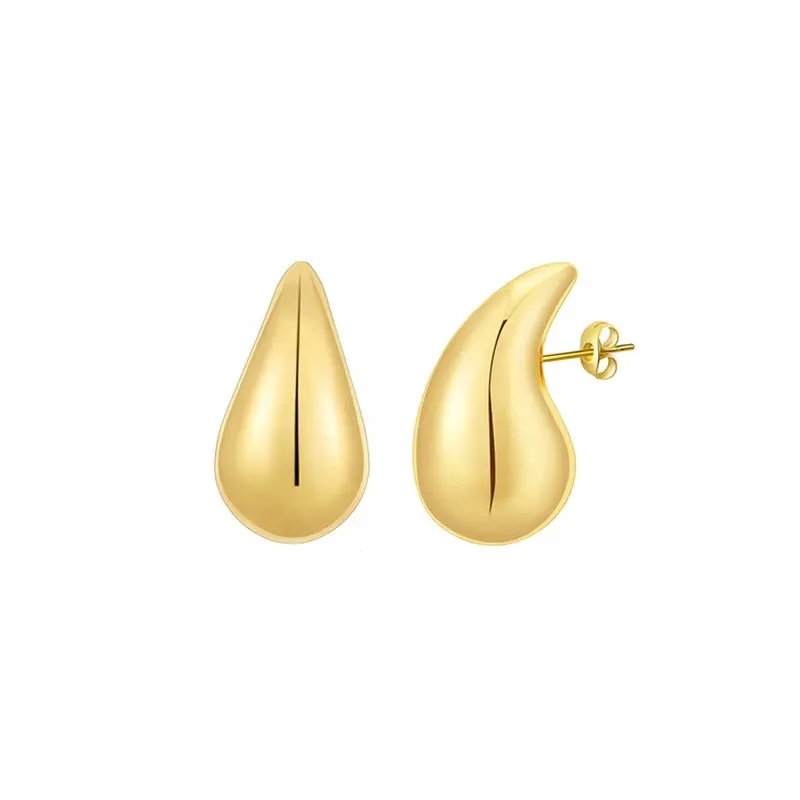 Neueste 18 Karat vergoldete Edelstahl Schmuck glänzende hohle Regentropfen Ohr stecker für Frauen Party Geschenk Ohrringe E231516