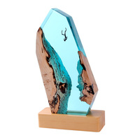 Haute Qualité Creative Époxy Cylindre Résine Lampe Cadeaux Personnalisé Embedment Résine Trophée