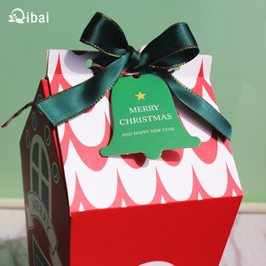 QIbai nuova scatola di biscotti di natale scatola di caramelle <span class=keywords><strong>casa</strong></span> e torrone scatola di fiocco di neve con goffratura e laminazione opaca per regali di festa - Product Image 3