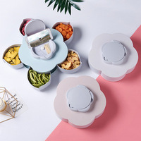 Draaischakelaar Bloemvorm Plastic Opbergdoos Voor Noten Snoep Snacks & Gedroogd Fruit-Moderne Huishoudelijke Voedselcontainer