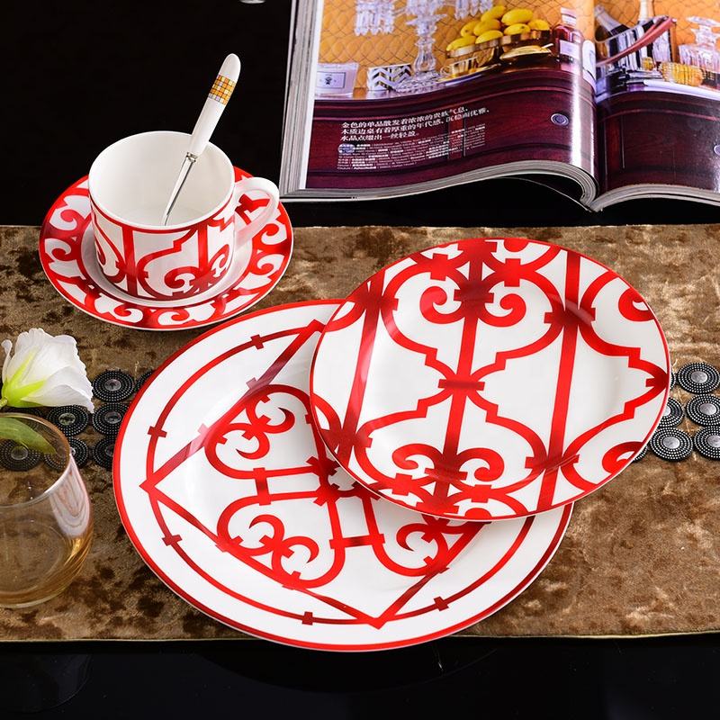 Red  4pcs Dinner set