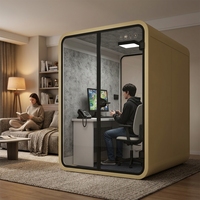 Cabine téléphonique insonorisée moderne en aluminium rond pour bureau à domicile, travail à distance et espaces de travail privés