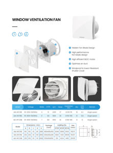 Moteur à courant continu sans balais 4 "6" 8 "salle de bain <span class=keywords><strong>chambre</strong></span> <span class=keywords><strong>extracteur</strong></span> ventilateur <span class=keywords><strong>d</strong></span>'extraction mur fenêtre ventilateur de Ventilation - Product Image 4