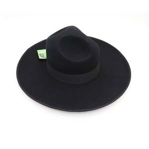 Sombrero Fedora Unisex de Lana con Ala Ancha de 12 cm, Sombrero de Jazz de Fieltro de Lana con Banda Ancha, Sombrero Vaquero Retro Sencillo con Cinta para Iglesia, Fiesta, Gorra Masculina - Product Image 2