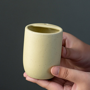200ml Retro Coarse Pottery Handheld Ceramic Coffee Cup Minimalist Design Solid Color Office Home Use Cup - Product Image 2