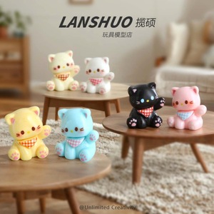 จี้รูปแมวการ์ตูนเรซิ่น ชุดเครื่องประดับ DIY สำหรับพวงกุญแจโทรศัพท์ ของขวัญสำหรับทุกเพศ - Product Image 5