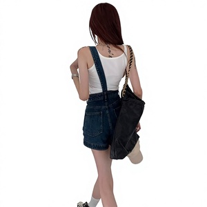 <span class=keywords><strong>Pantalones</strong></span> <span class=keywords><strong>Cortos</strong></span> Vaqueros Vintage de Un Solo Hombro para <span class=keywords><strong>Mujer</strong></span>, Mono Vaquero de Diseñador Sexy Asimétrico de Pierna Ancha Estilo Y2K para Verano - Product Image 3