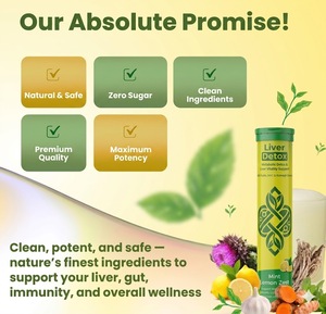 Comprimés effervescents de fibres alimentaires pour la détoxification du foie, soutien digestif et soulagement des ballonnements avec extraits d'herbes, saveur menthe-citron (OEM) - Product Image 3