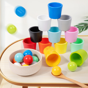 <span class=keywords><strong>Bolas</strong></span> y tazas de <span class=keywords><strong>madera</strong></span> Montessori juguetes educativos reconocimiento Arco Iris <span class=keywords><strong>colores</strong></span> juego juguetes educativos de <span class=keywords><strong>madera</strong></span> - Product Image 2