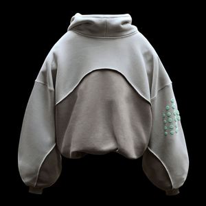 Yingling Mens Custom Cotton Hoody Streetwear Grueso Drop Shoulder Cropped Hoodie Unisex Pullover Cropped Hoodie Hombres - Product Image 2