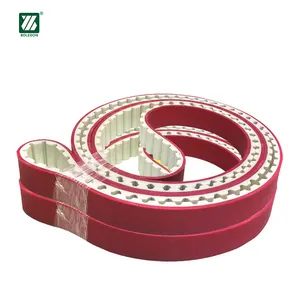 Werkspreis nahtloser Gelenkzahn roter Gummi beschichtetes Hochspannungs-Pu-Material Zeitband zu verkaufen