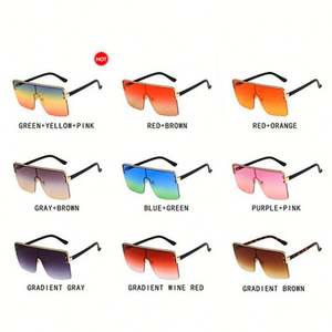 Gafas de Sol de Lente Única Extra Grandes Vintage 2021, Gafas de Sol Cuadradas con Parte Superior Plana UV400 para Mujer - Product Image 6