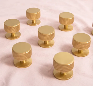 Brass Knurled knobs lối đi nội thất cửa xi lanh ống satin Brass Tủ tay nắm cửa tay nắm cửa xử lý khóa Knob Set - Product Image 3