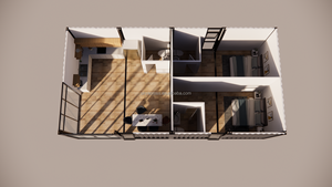 บ้านคอนเทนเนอร์สำเร็จรูปแบบถอดประกอบได้ ขนาด 20 ฟุต 40 ฟุต ราคาประหยัด พร้อมห้องนอน 2 ห้อง - Product Image 6