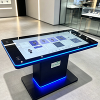 Mesa de Juego con Pantalla Táctil de 55 Pulgadas, Luz LED Ambiental, Aceptador de Monedas, Carga Inalámbrica, Táctil Capacitivo para Museo de Juegos
