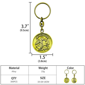 Porte-clés Orthodoxe à Finition Antique Vierge <span class=keywords><strong>Marie</strong></span> & Saint George Bijoux Dévotionnels Catholiques - Product Image 2
