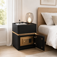 Table de chevet intelligente 2026 avec coffre-fort et recharge sans fil pour chambre et salon