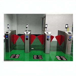 <span class=keywords><strong>Metro</strong></span> <span class=keywords><strong>Station</strong></span> 4 pass lane ESD Monitor di temperatura Face detection flap barrier con alette telescopiche - Product Image 1