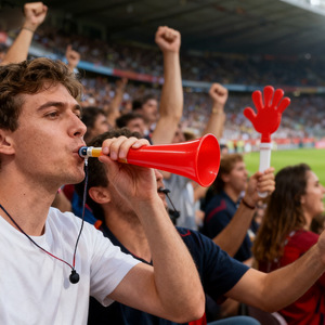 Silbato de cuerno, accesorios para aplaudir en estadios, para el apoyo de los aficionados en partidos de fútbol, material PP, color sólido, JYS002 1 - Product Image 1