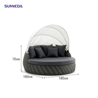 Combinación de cojín, tumbona de ratán seccional para exteriores de alta calidad, sofá cama, tumbona, muebles de exterior, cama de ratán