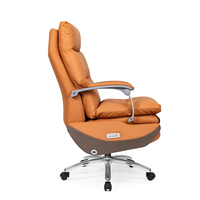 Chaise de bureau en cuir véritable en gros, chaise de bureau en cuir PU, grande taille, inclinable, pivotante, ergonomique, électrique