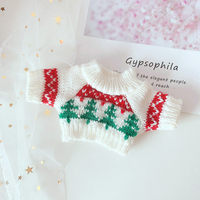 Sweater Mini Boneka Gaya Natal untuk Pakaian Boneka DIY Mainan Edukatif Dekorasi Mainan Mini Gaya Pakaian Boneka Plush 20cm