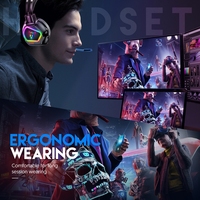 Casque d'ordinateur G601 Casque de jeu E-Sports Lumière colorée Casque d'ordinateur portable de jeu avec microphone
