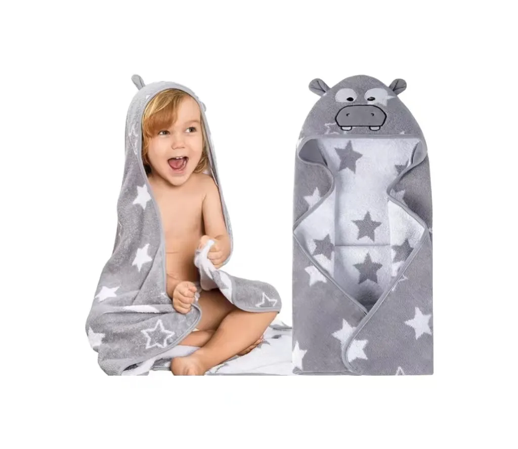 Bebek banyo havlusu Ultra yumuşak kapüşonlu havlu erkek kız için yüksek emici bornoz battaniye duş hediyeler