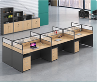 Ensemble de chaises de bureau de poste de travail de cloison de bureau moderne simple pour 1-6 personnes matériau MDF avec style bois mélaminé
