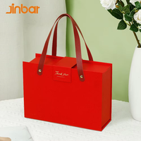 Boîte à bijoux rouge personnalisée Jinbar, boîte en carton vide avec poignée pour coffret cadeau pleine lune