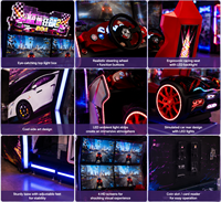 Simulateur de course commercial à double écran en métal et plastique, machine d'arcade interactive pour centres de divertissement familial