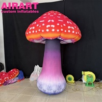 Grand champignon gonflable coloré, décoration de champignon rouge gonflable personnalisée pour toile de fond de scène de festival