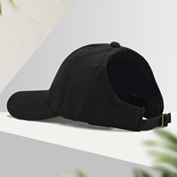 Gorra de béisbol de PVC desgastada de verano, de algodón lavado, con visera plana, orificio para cola de caballo, logotipo personalizado, protección solar, gorra de viaje bordada