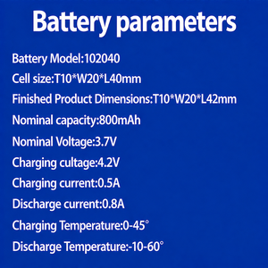 แบตเตอรี่ลิเธียมไอออนโพลิเมอร์บลูเซ็นทรี 3.7V 800mAh พร้อมสายไฟสำหรับอุปกรณ์อิเล็กทรอนิกส์สำหรับผู้บริโภค - Product Image 5