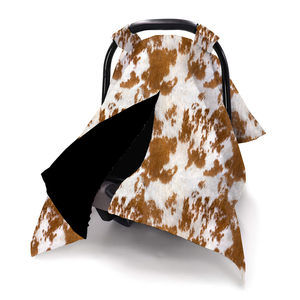En stock <span class=keywords><strong>couverture</strong></span> en <span class=keywords><strong>minky</strong></span> housse d'allaitement vache occidentale camouflage housse de siège auto pour bébé - Product Image 1