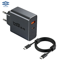 Chargeur compatible avec la norme européenne 120W en nitrure de gallium, adapté à Xiaomi, Redmi, OPPO, OnePlus, Realme, Huawei, Honor, VIVO