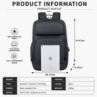 Sac à dos professionnel pour ordinateur portable, étanche, extensible, grande capacité, pour hommes