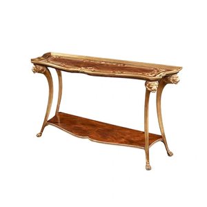 Mesa Consola de Entrada de Lujo en Madera Maciza con Hoja de Oro y Estatua de Cabeza de León, Estilo Francés, Diseño Real Europeo para Vestíbulo de Villa - Product Image 5