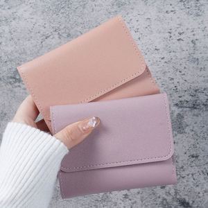 Mini Women's Fashion <b>Trifold</b> <b>Wallet</b> with Card Holder Coin Pocket-Portable Slim PU Leather Purse for Students Promotional Gifts - Product Image 3