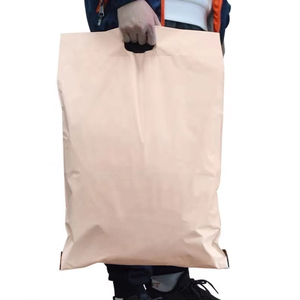 Impression de logo personnalisé 100% Sacs postaux biodégradables avec poignée Enveloppes d'emballage Sacs Couleur Nude - Product Image 2