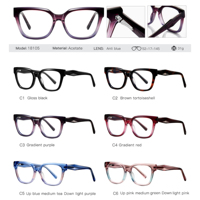 Monture de lunettes optiques carrées souples en acétate Partagas avec charnière à ressort anti-lumière bleue pour femmes – Vente en gros