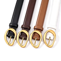 Ceinture en cuir pleine fleur double face pour femme, design de niche, boucle ardillon en alliage de luxe, personnalisation flexible du logo, marque, faible MOQ