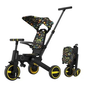 Triciclo dobrável para crianças, bebê 4 em 1, bicicleta para crianças, trike, triciclo infantil, para crianças de 1-6 anos