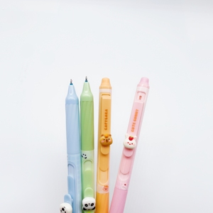 ปากกาเจลแบบกดลายสัตว์น่ารัก พร้อมยางลบในตัว หัวลบแบบกระสุน ยางลบแบบนุ่ม สีฟ้า ขนาด 0.5 มม. ใช้ได้ทั้งที่ทำงานและที่โรงเรียน - Product Image 5
