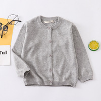 Cardigan en tricot uni pour enfants, garçons et filles, vêtements décontractés en coton à manches longues pour tout-petits