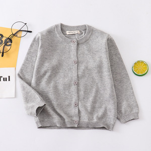 Cardigan en tricot uni pour enfants, garçons et filles, vêtements décontractés en coton à manches longues pour tout-petits - Product Image 6